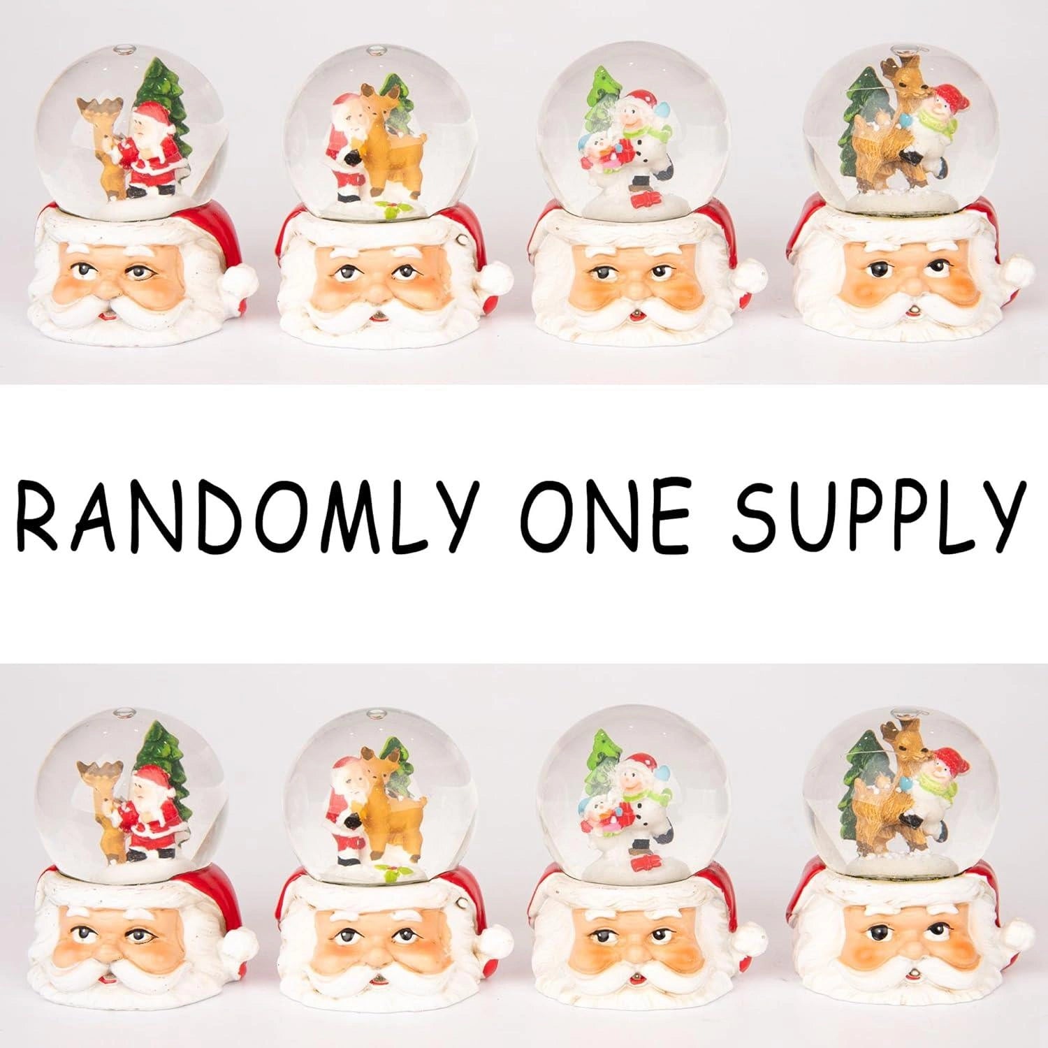 7cm Christmas Santa Snow Globe Snowman Reindeer Tabletop Window Xmas Home Decor