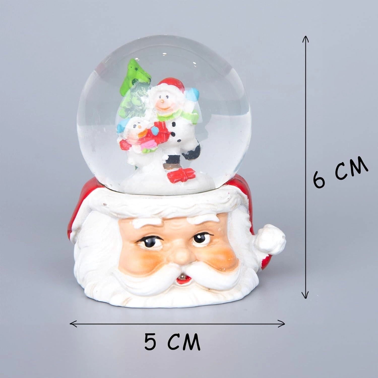 7cm Christmas Santa Snow Globe Snowman Reindeer Tabletop Window Xmas Home Decor
