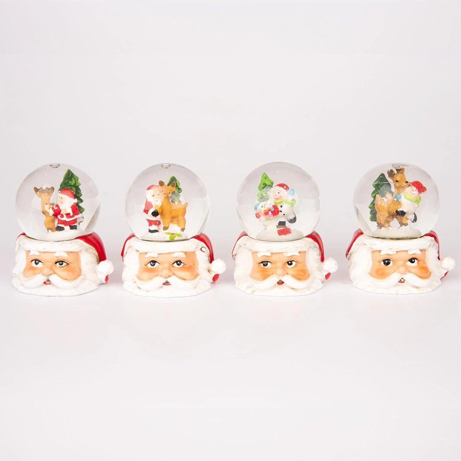 7cm Christmas Santa Snow Globe Snowman Reindeer Tabletop Window Xmas Home Decor