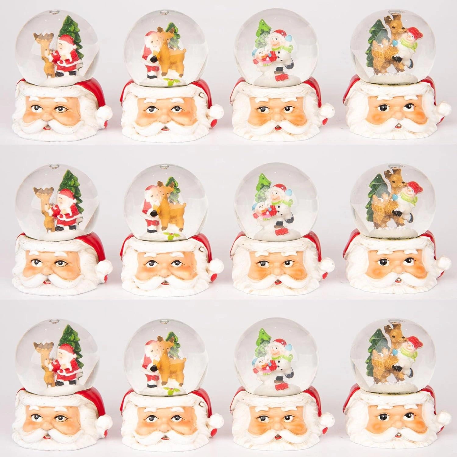 7cm Christmas Santa Snow Globe Snowman Reindeer Tabletop Window Xmas Home Decor