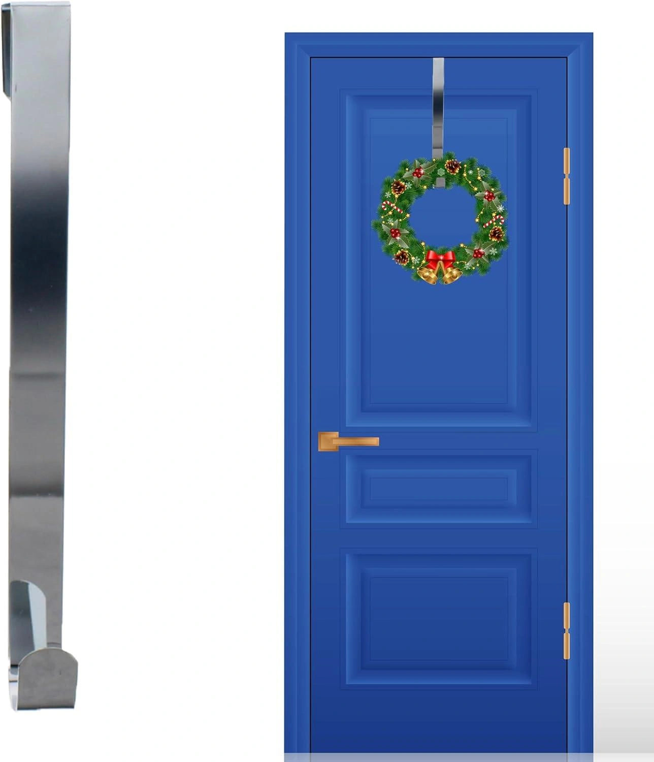 30Cm Metal Wreath Hanger Silver - 2Pcs