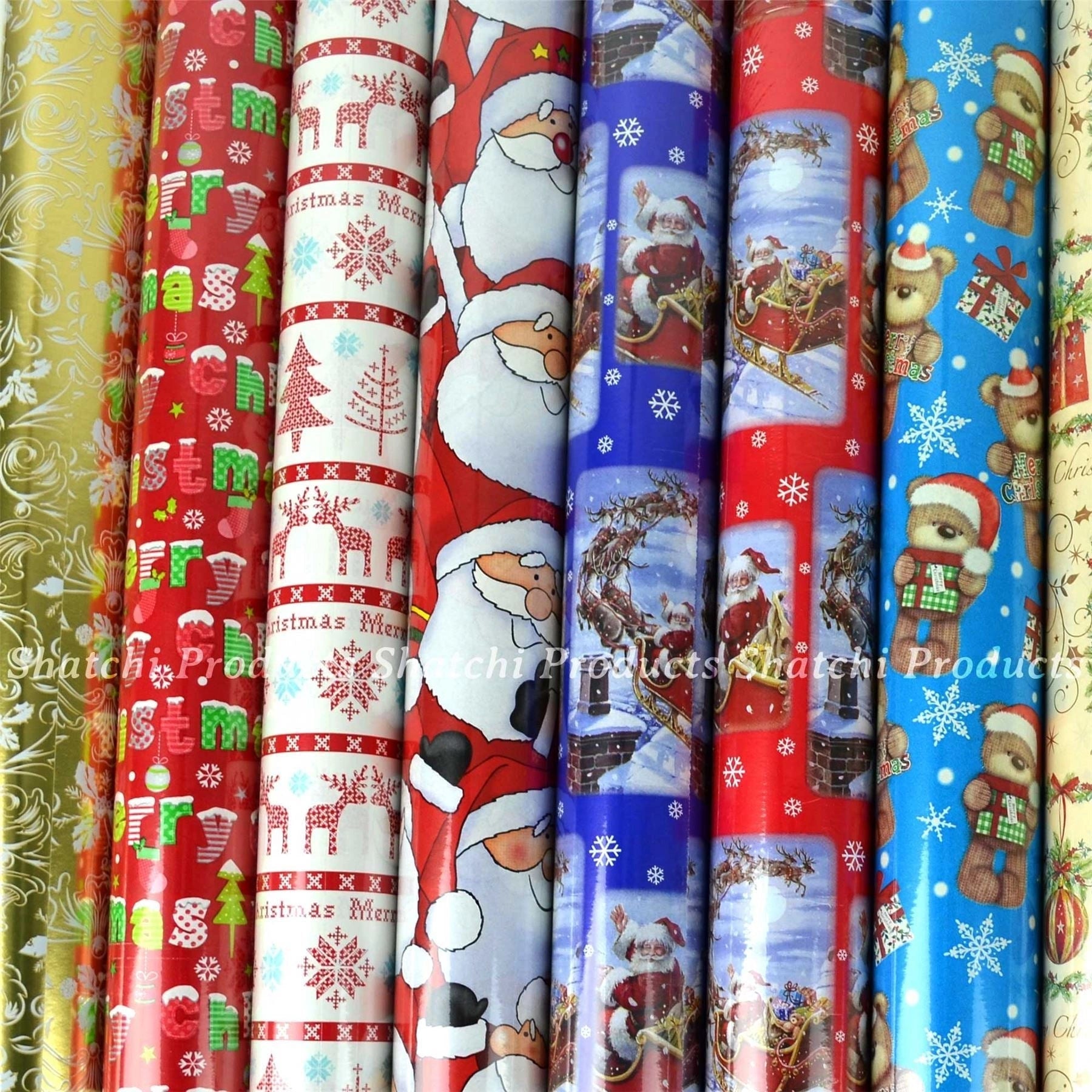 4 x 10m Christmas Gift Wrap Roll Wrapping Paper Assorted Random Xmas Presents