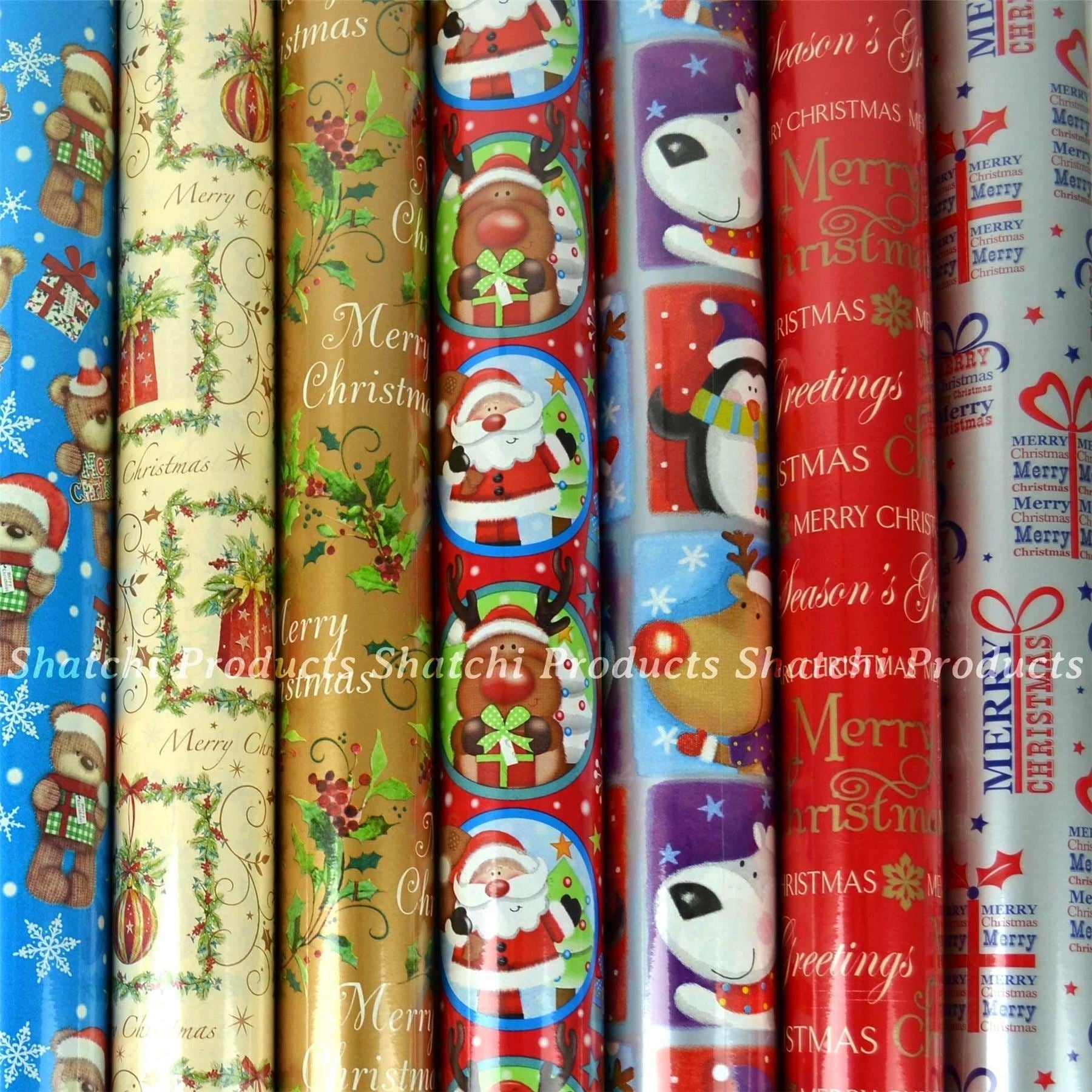 4 x 10m Christmas Gift Wrap Roll Wrapping Paper Assorted Random Xmas Presents