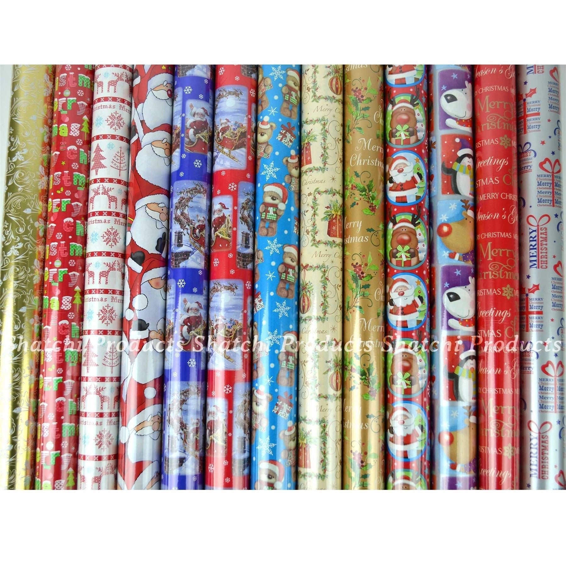 4 X 10M Christmas Gift Wrap Roll Assorted Random Xmas Wrapping Paper Roll