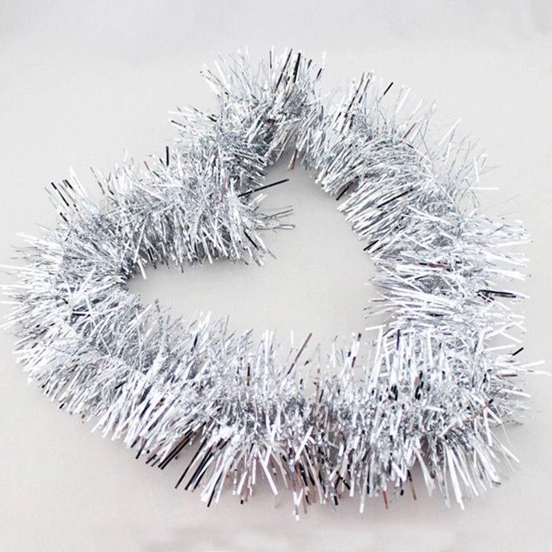 Silver Thick Chunky Luxury Christmas Tree Tinsel Garland Decoration Xmas 32pcs