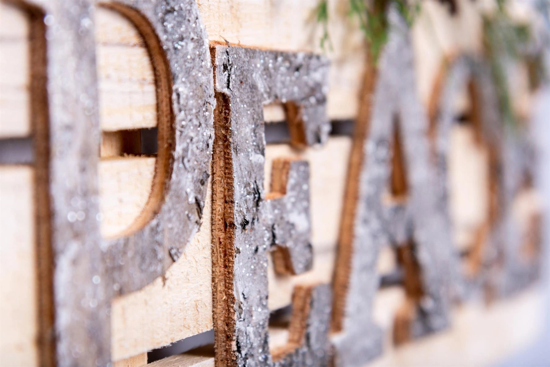 Peace Wooden Frame Christmas Hanging Ornament Wall Plaque Festiv Home Door Decor