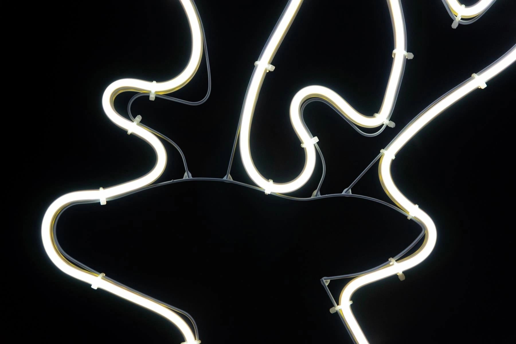 Neon Light Rope Silhouette Xmas Standing Reindeer Outdoor Wall Garden Decor UK