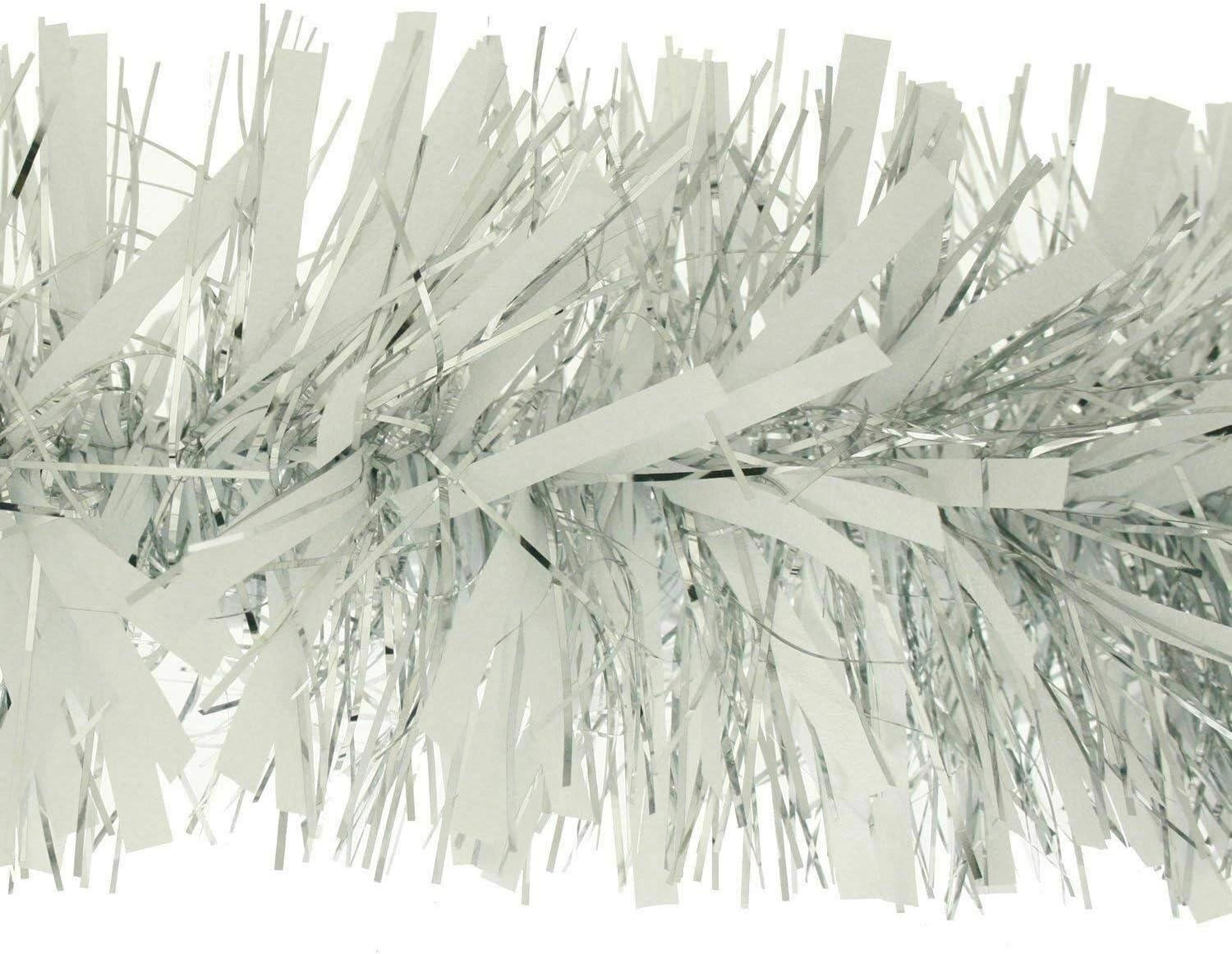 White Silver Thick Chunky Christmas Tree Tinsel Garland Home Decoration 16pcs