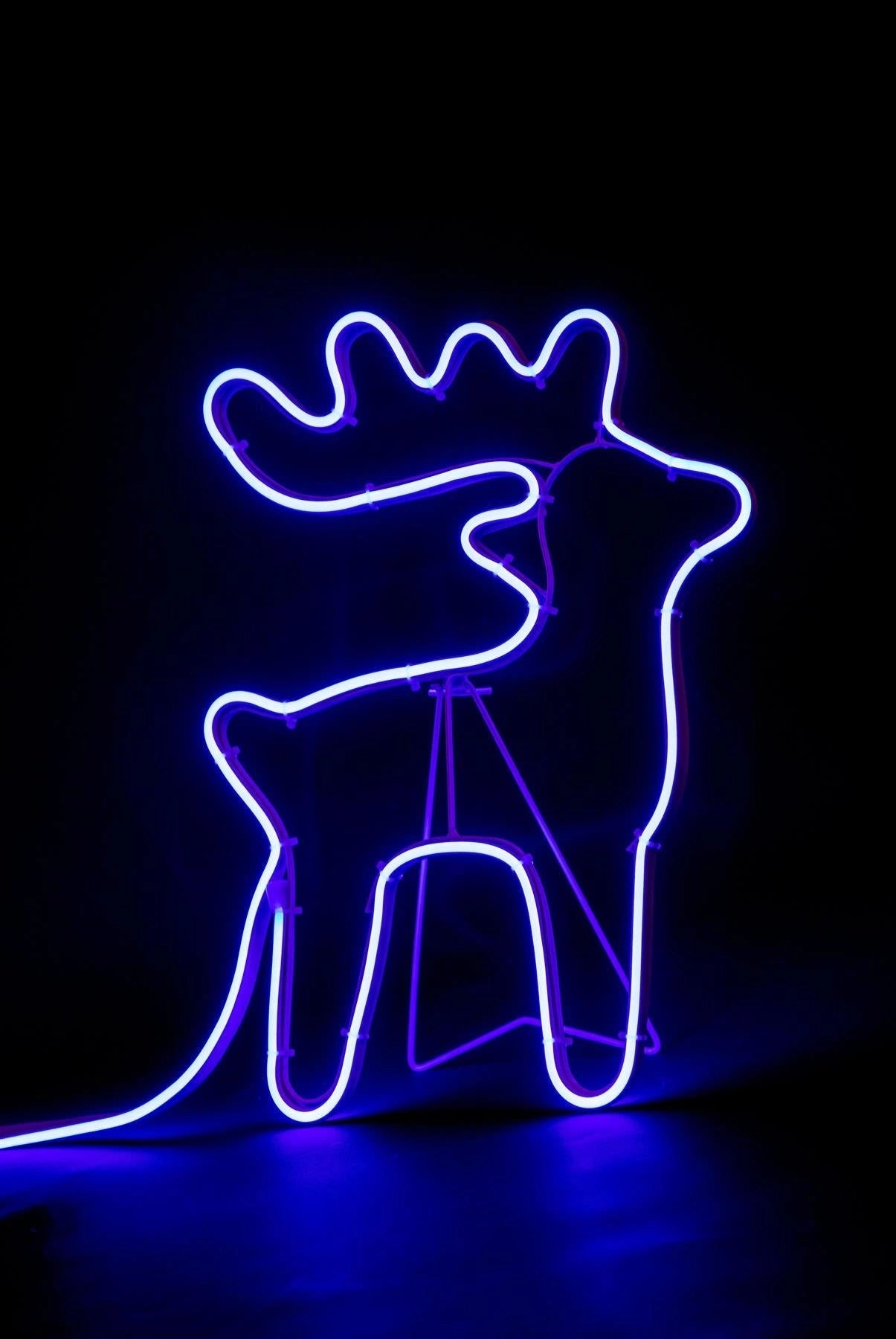 Neon Rope Lights Silhouette Christmas Reindeer Sleigh Outdoor Wall Garden Decor