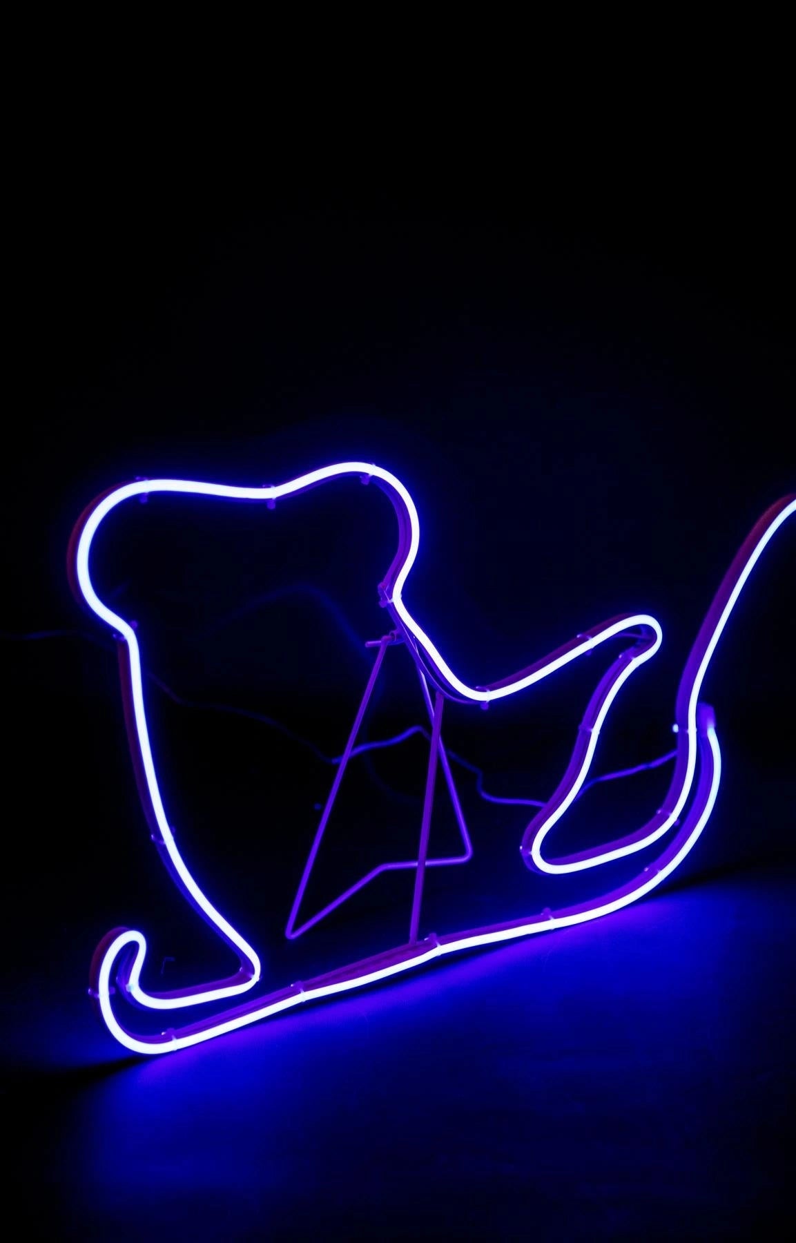 Reindeer 30X40Cm And Sleigh 30X45Cm Rope Light Silhouette-Blue