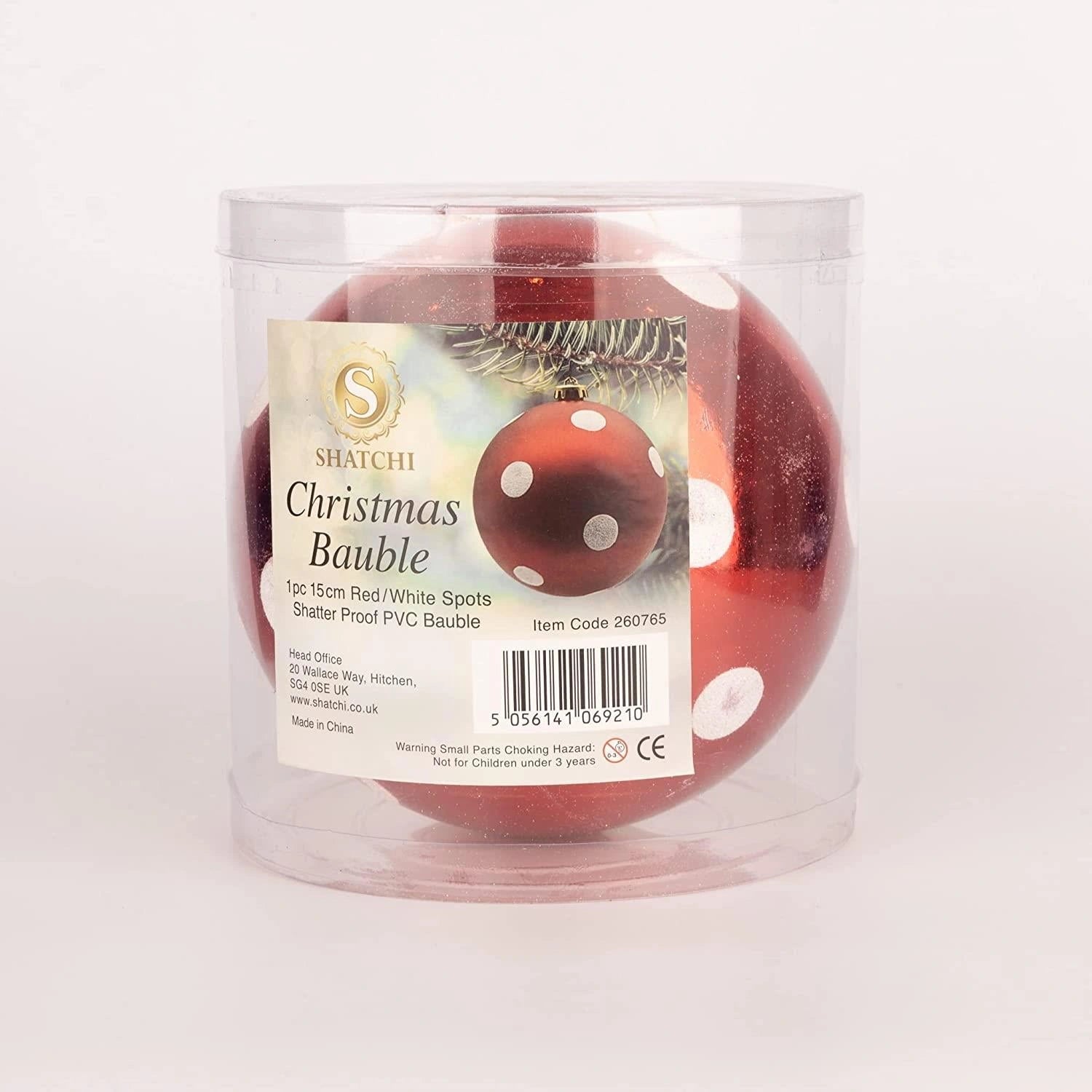 3X Christmas Baubles Tree Ornaments Polka Dot Balls Xmas Hanging Decoration 15cm