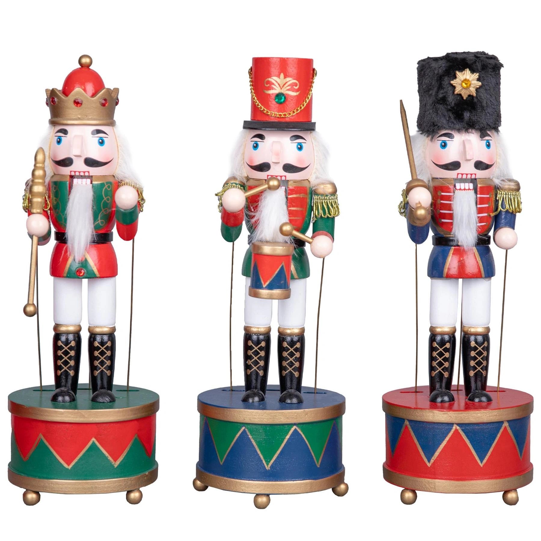 Christmas Musical Nutcrackers Animated Wooden Soldiers 30cm Ornament Any One