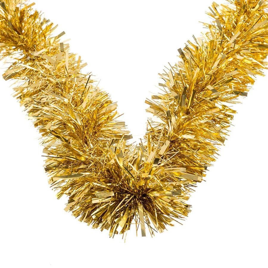 48 x Gold Thick Chunky Luxury Christmas Tree Tinsel Garland Home Xmas Decoration