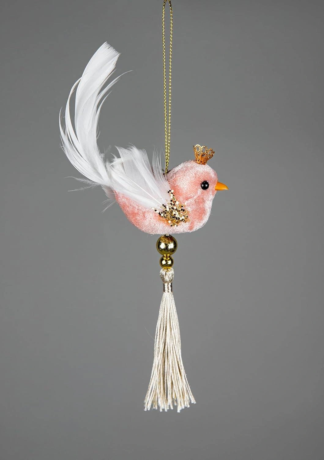 1X Christmas Hanging Ornaments Tree Pendants Pink Robin 7X13cm Xmas Decoration