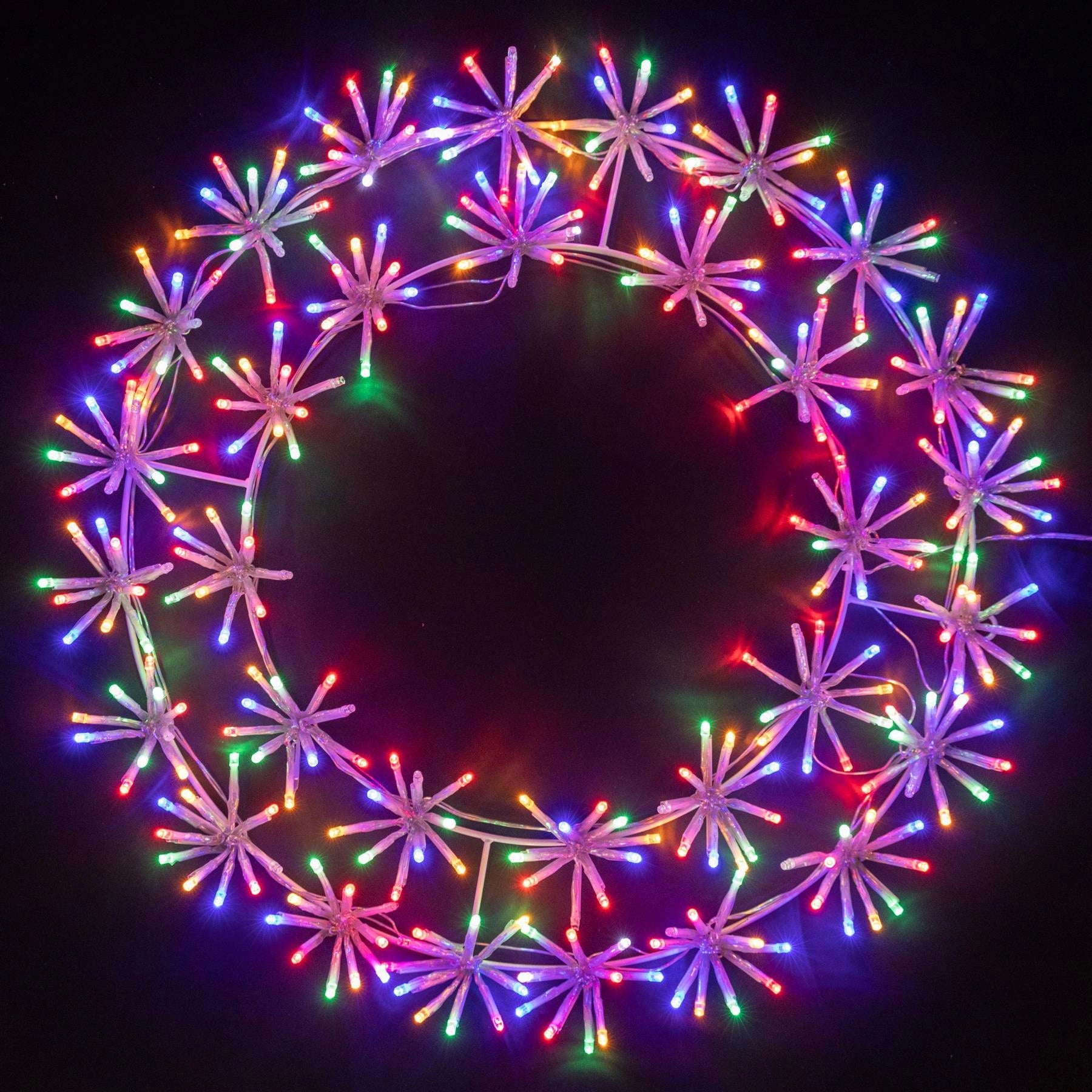 Christmas Silhouette LED Wreath Twinkling Starburst Outdoor Xmas Home Decor 60cm