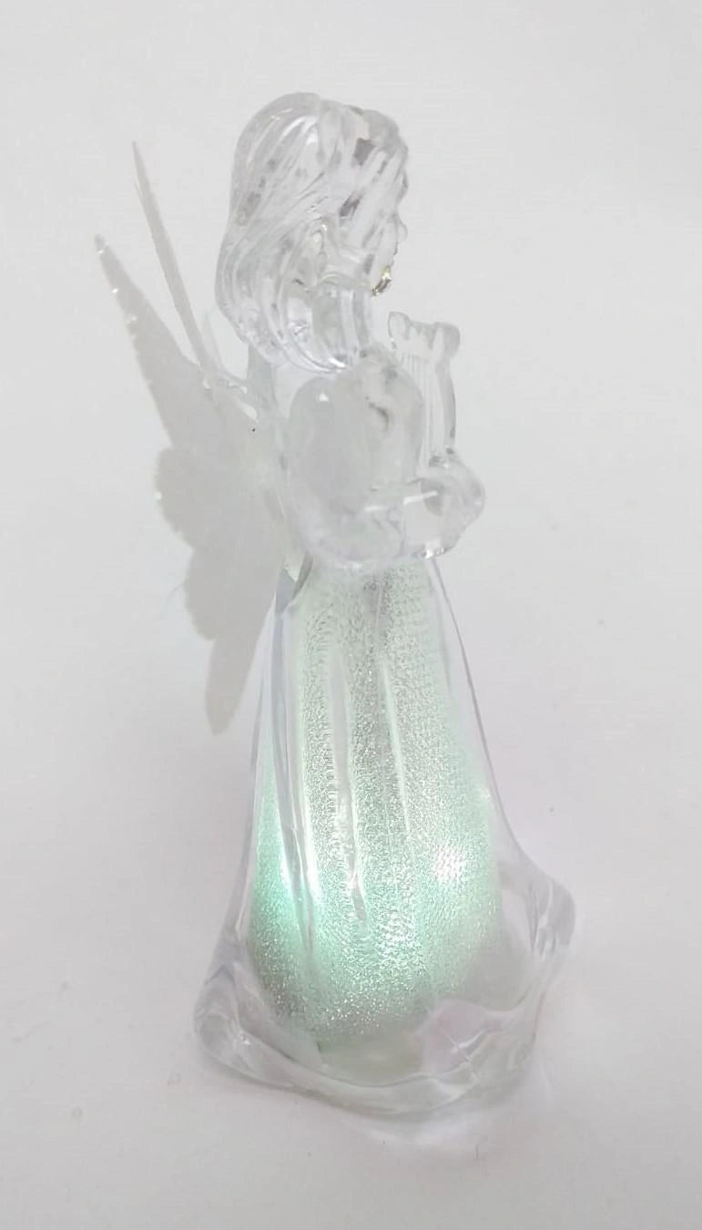 1 LED Crystal Clear Angel Small Figures Christmas Xmas Home Party Decorations