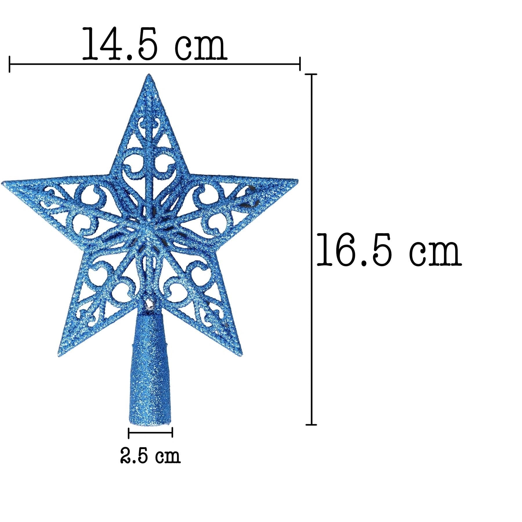 14.5Cm Star Tree Topper Dark Blue