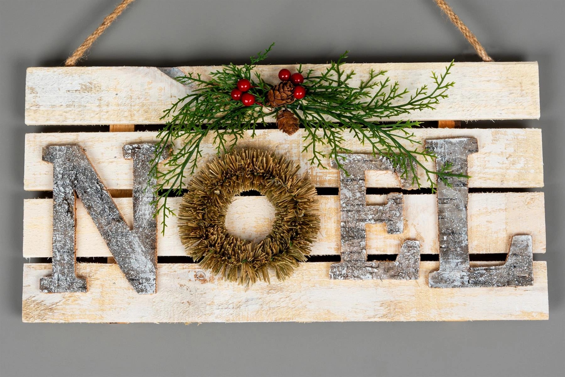 Noel Wooden Frame Christmas Hanging Ornament Wall Plaque Festive Home Door Decor