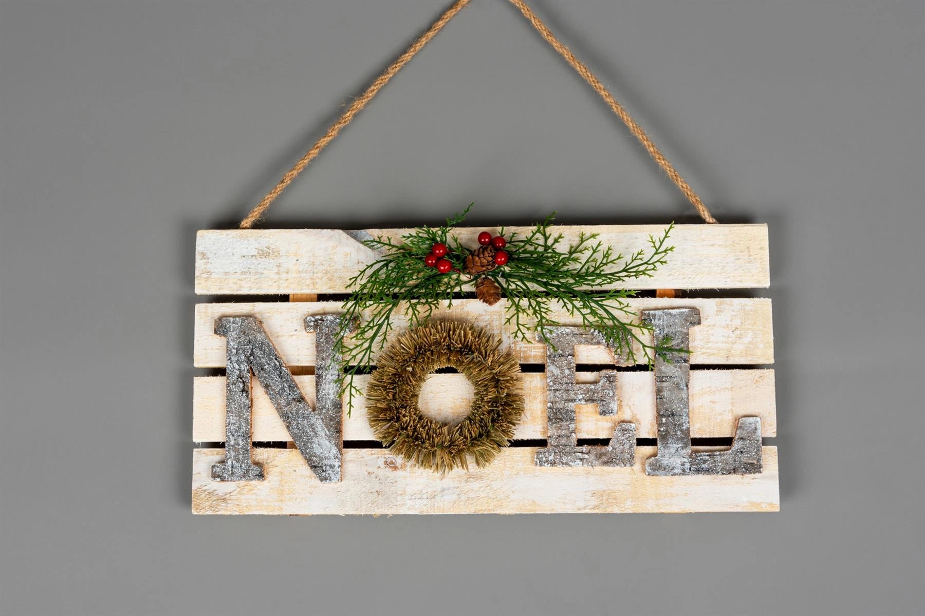 Noel Wooden Frame Christmas Hanging Ornament Wall Plaque Festive Home Door Decor