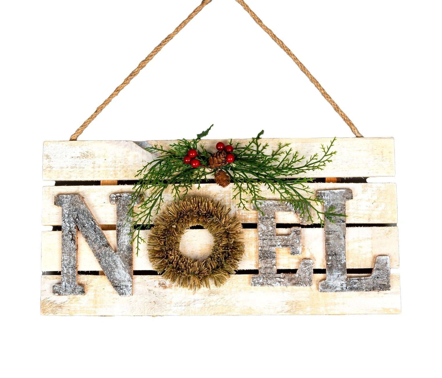 Noel Wooden Frame Christmas Hanging Ornament Wall Plaque Festive Home Door Decor
