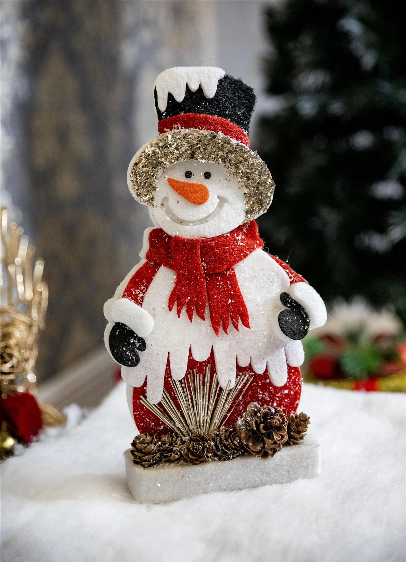 32cm Red Snowman Decor Figurine Christmas Novelty Home Decorations Xmas Party