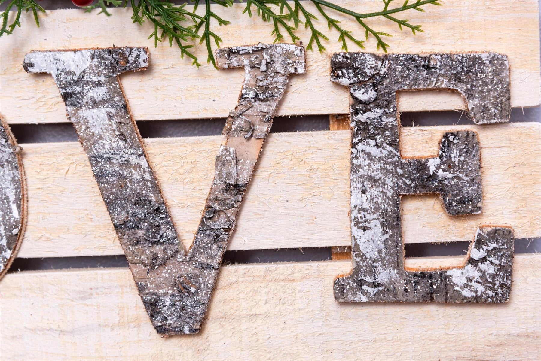 20X40Cm Wooden Love Letters Sign Christmas Wall Frame Decoration