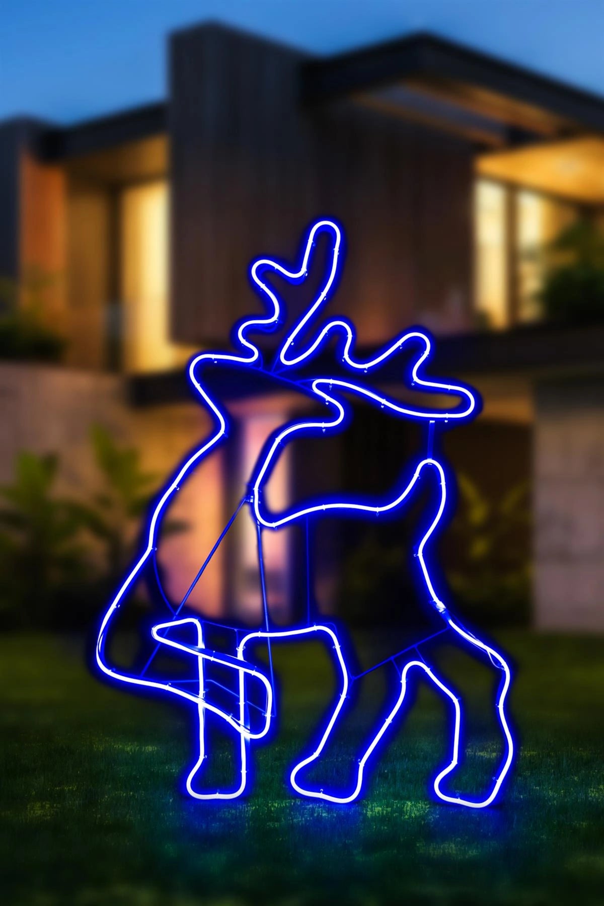 Neon Rope Light Silhouette Christmas Walking Reindeer Outdoor Wall Garden Decor