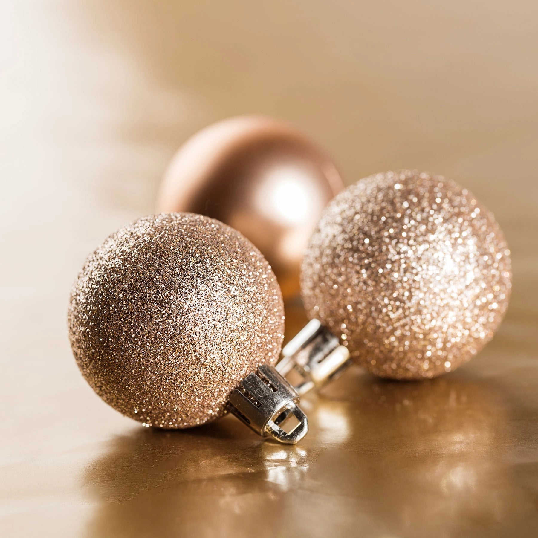 6Pcs Beige Glass Baubles Christmas Tree Ornaments Decorations Shatterproof Seasonal D???Cor