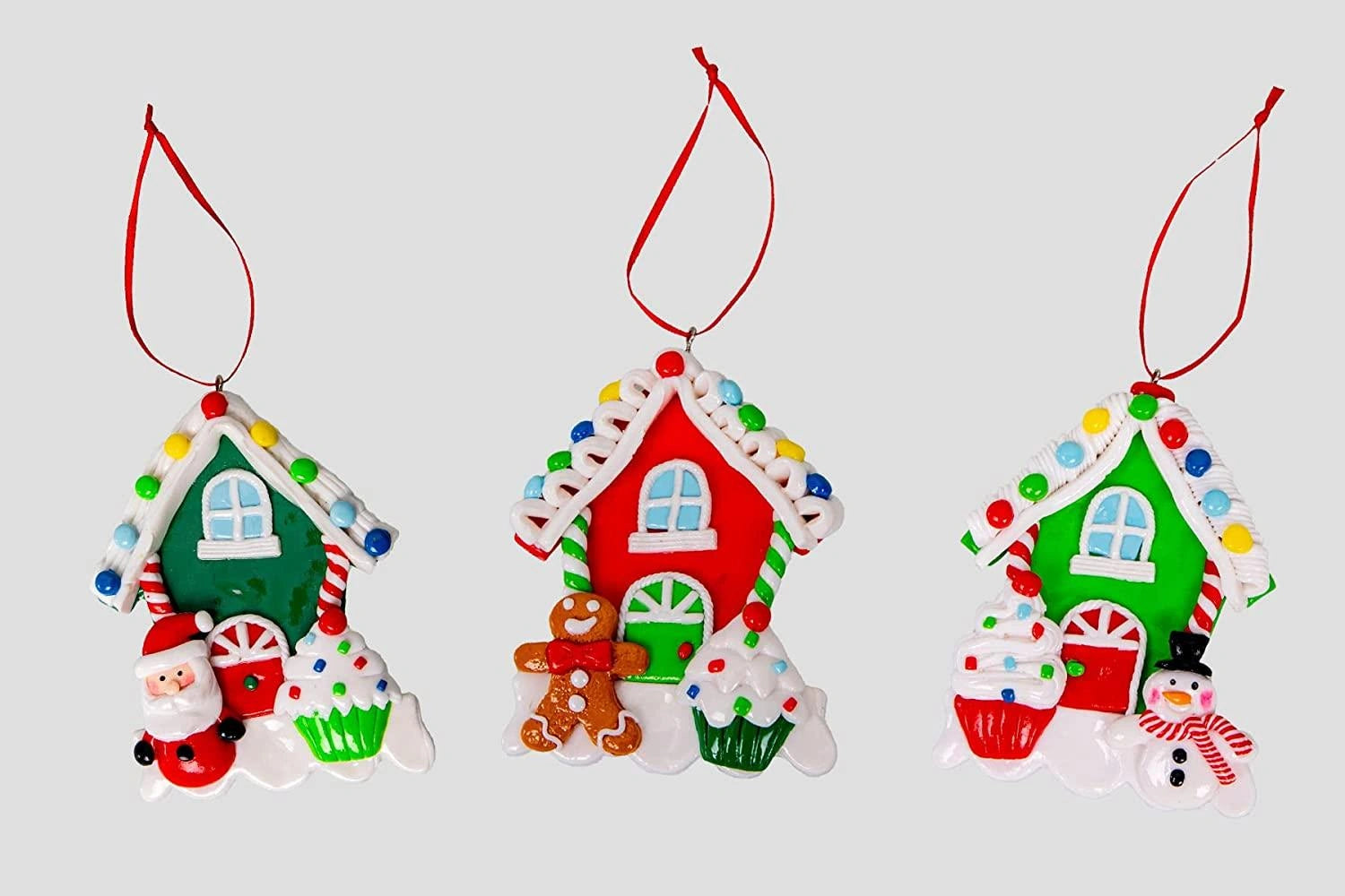 12x Christmas Tree Hanging Decorations Home Santa Snowman Teddy Wall Ornament