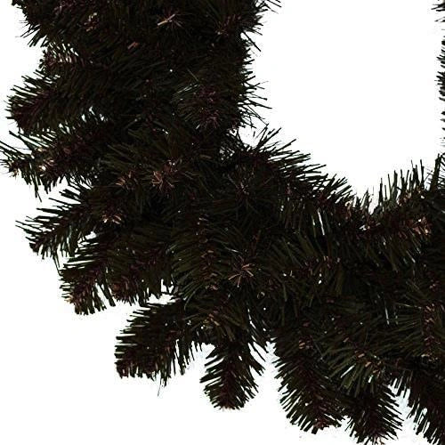 Black Christmas Wreath Artificial Bushy Wall Door XMAS Home Decoration 55CM UK