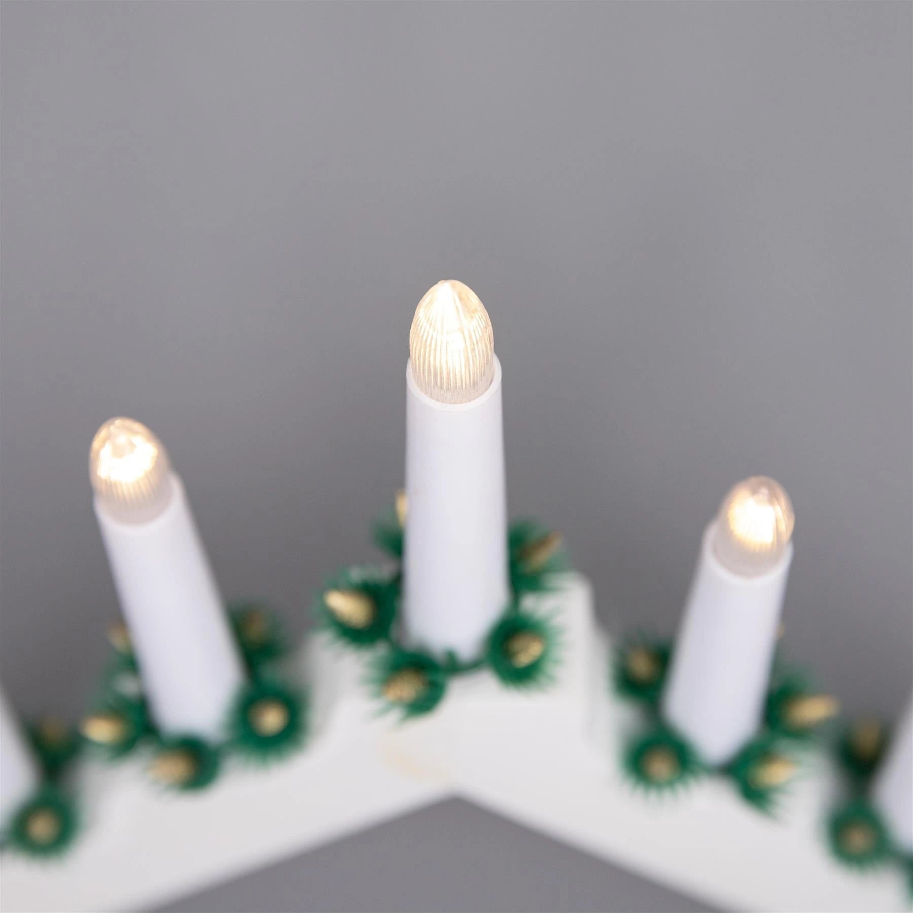 Christmas Decor Window Home Wooden LED Candle Bridge White Warm Lights