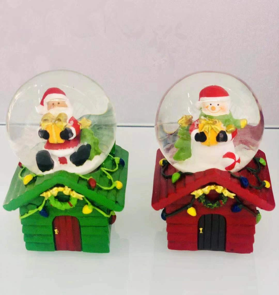 2 x Christmas Santa Snow Globe Novelty Glitter Xmas Home Party Gifts Presents