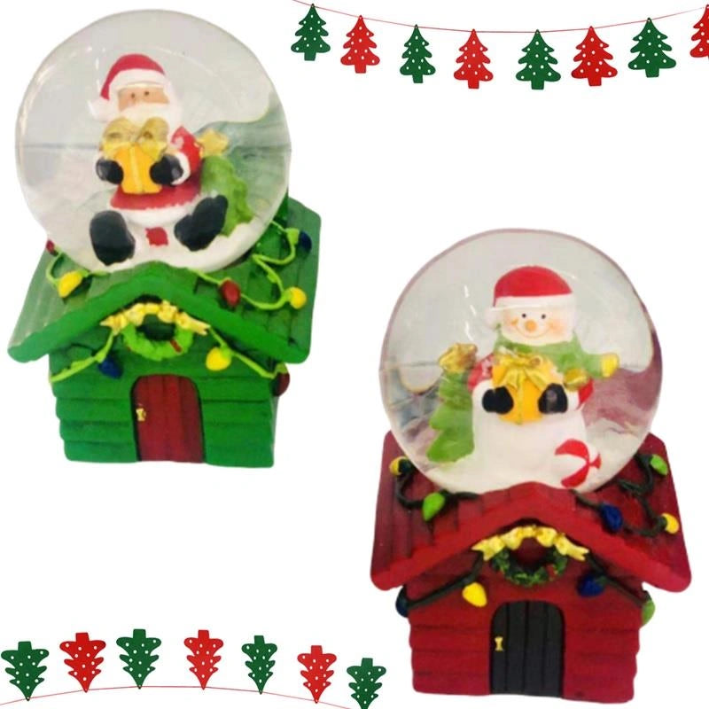 2 x Christmas Santa Snow Globe Novelty Glitter Xmas Home Party Gifts Presents