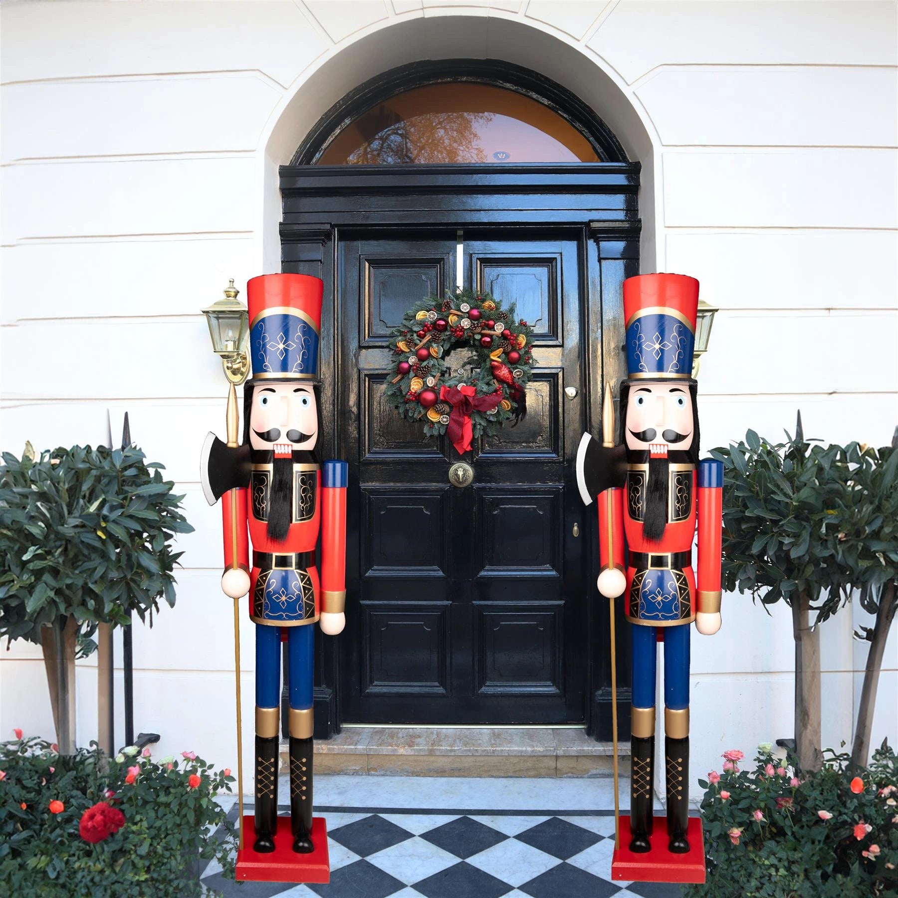 Giant Wooden Nutcracker Life Size Christmas Figurine 150cm Xmas Home Door Decor