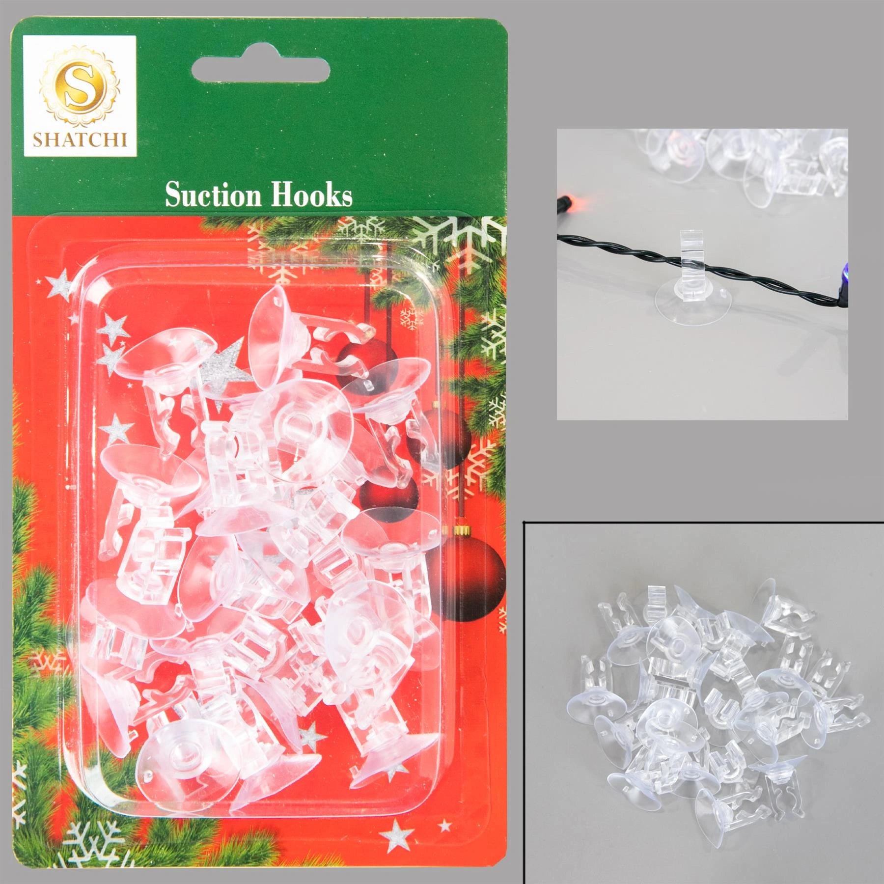 Window Suction Hook Mini Clip With Slot Christmas Light Rope String Decor 25pcs