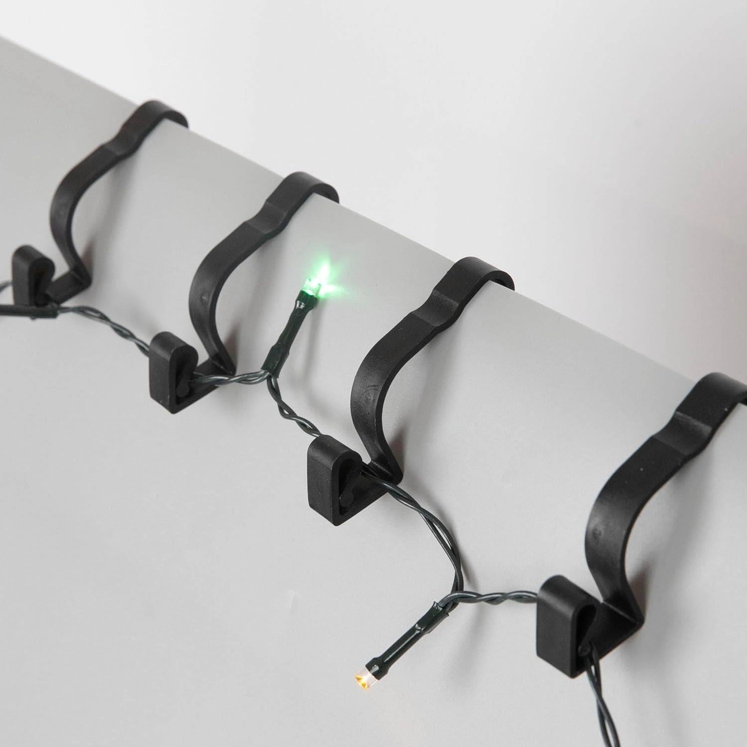 Large Gutter Hooks Christmas Rope String Light Hanger Black Plastic Clips 32pcs