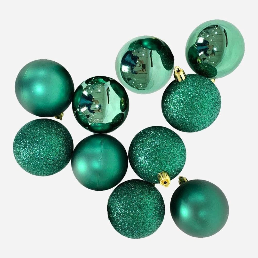 12X Christmas Baubles Tree Ornament Emerald Green Xmas Hanging Decorations 50mm