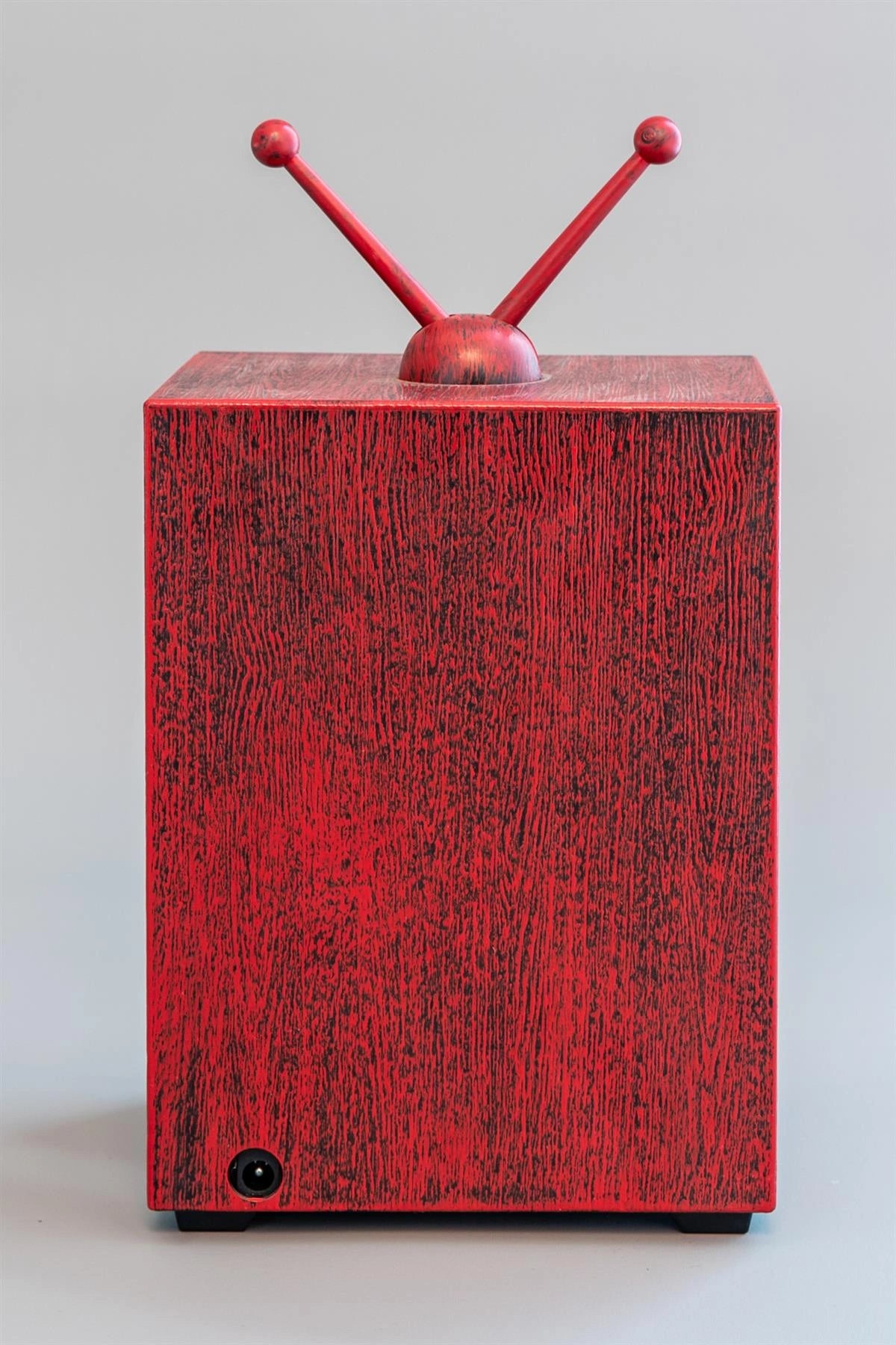 LED Santa Scene Retro TV Snow Globe Musical Water Spinner Xmas Tabletop Decor