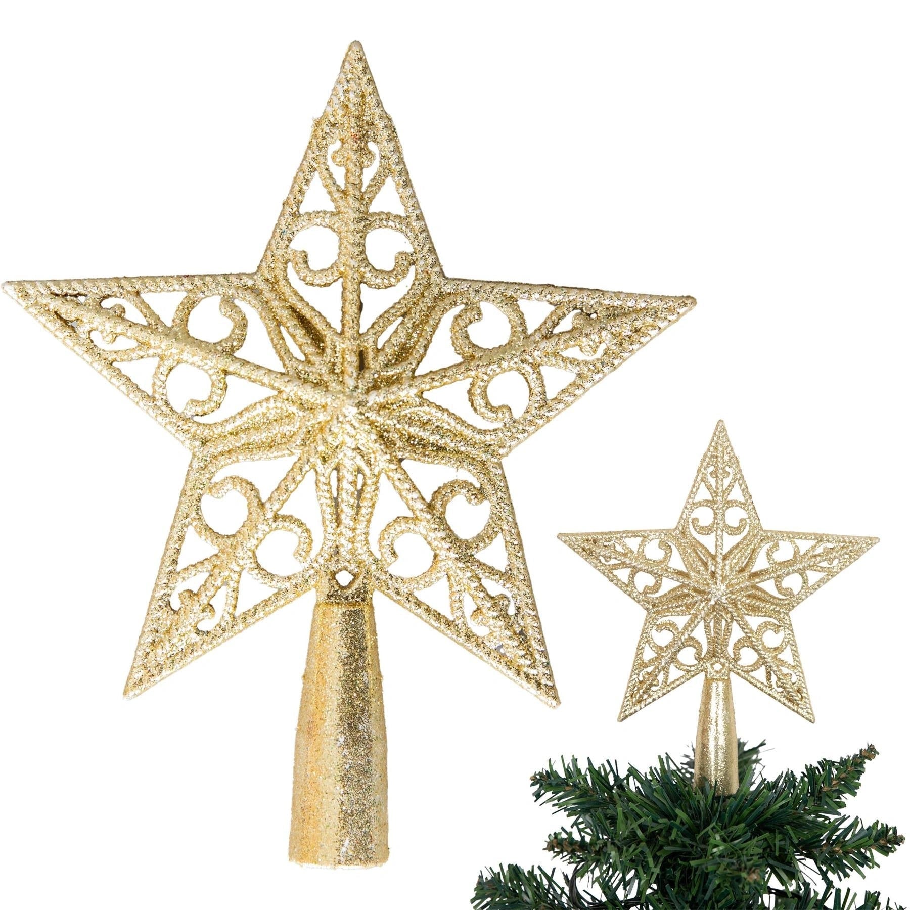 14.5Cm Star Tree Topper Gold