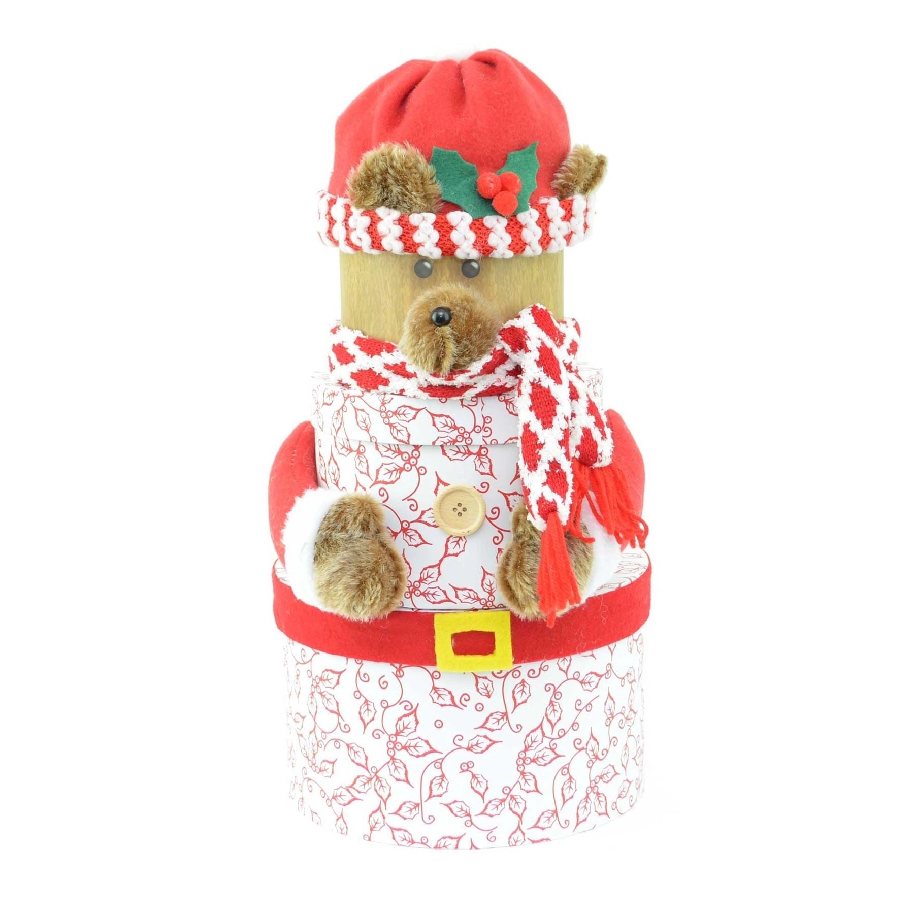 Round Reindeer Christmas Novelty 3 Pcs Box Set Xmas Decoration Gift Present Boxes