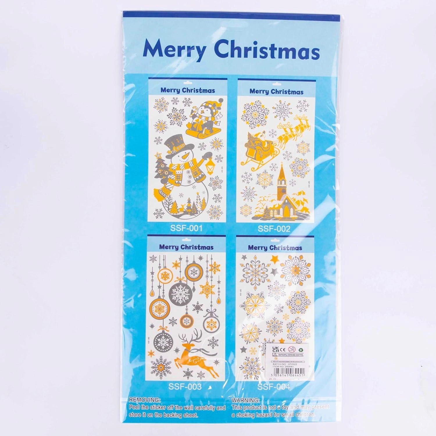 3D Window Stickers 4 Assorted Sheets (67 Stickers) -Each Sheet Size 25*47Cm