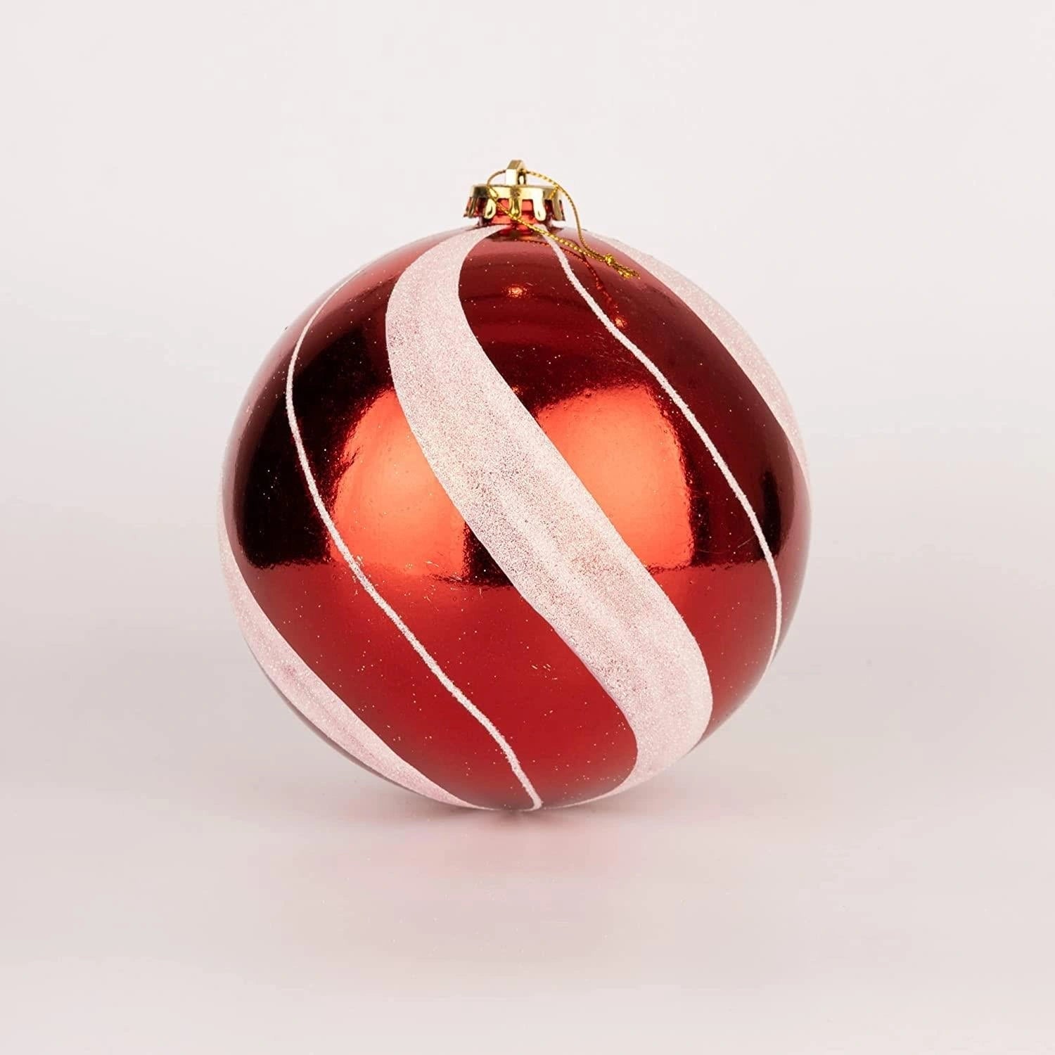 3X Christmas Baubles Tree Ornament Candy Strip Ball Xmas Hanging Decoration 15cm