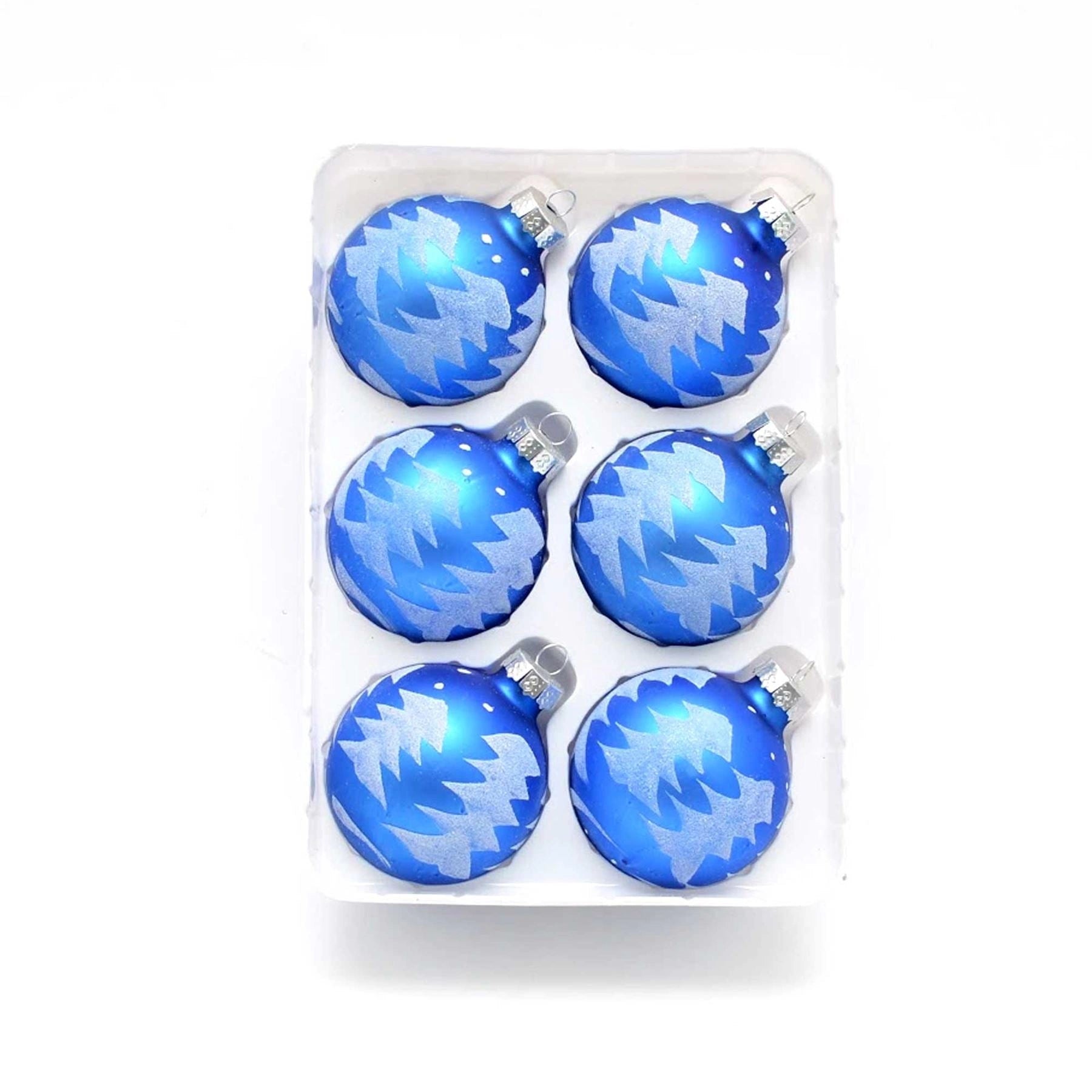 Shatterproof Seasonal Decor Baubles Blue Christmas Tree Home Ornaments 6pcs
