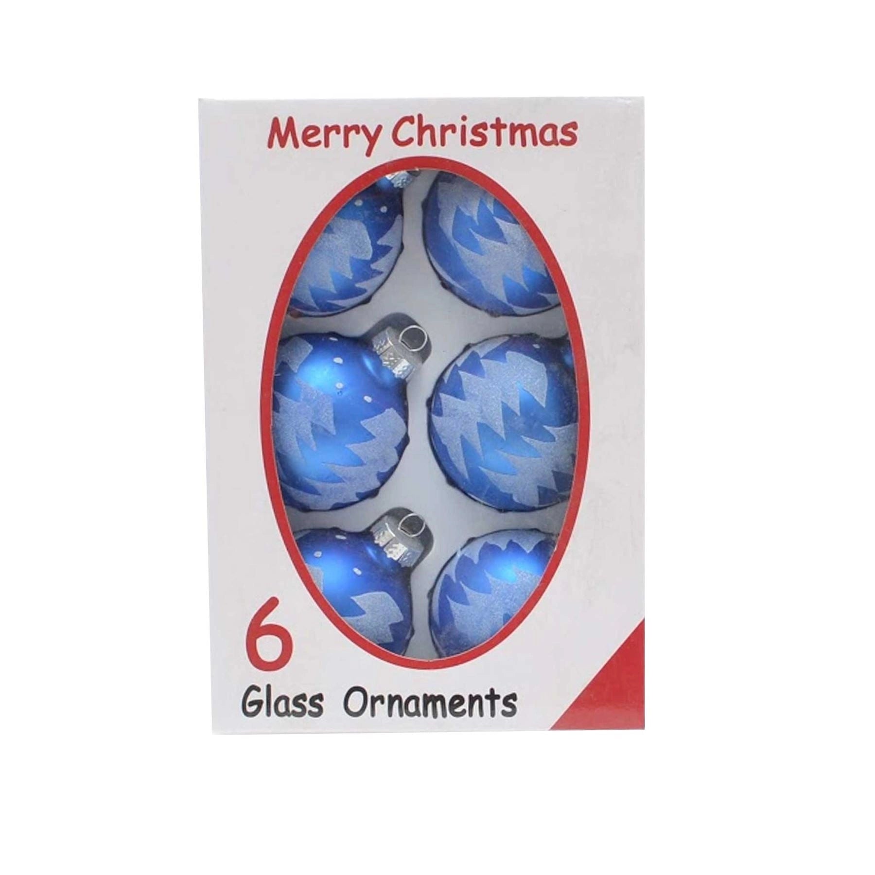 Shatterproof Seasonal Decor Baubles Blue Christmas Tree Home Ornaments 6pcs