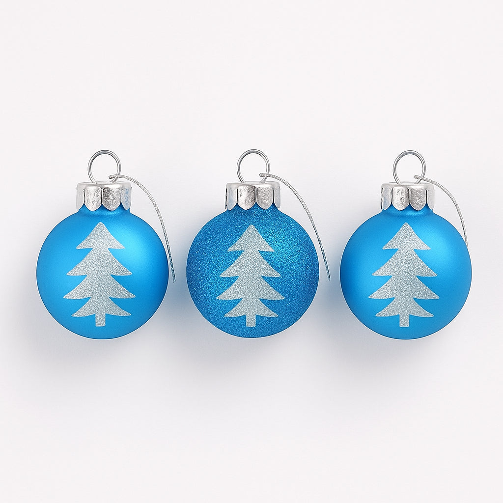 Shatterproof Seasonal Decor Baubles Blue Christmas Tree Home Ornaments 6pcs
