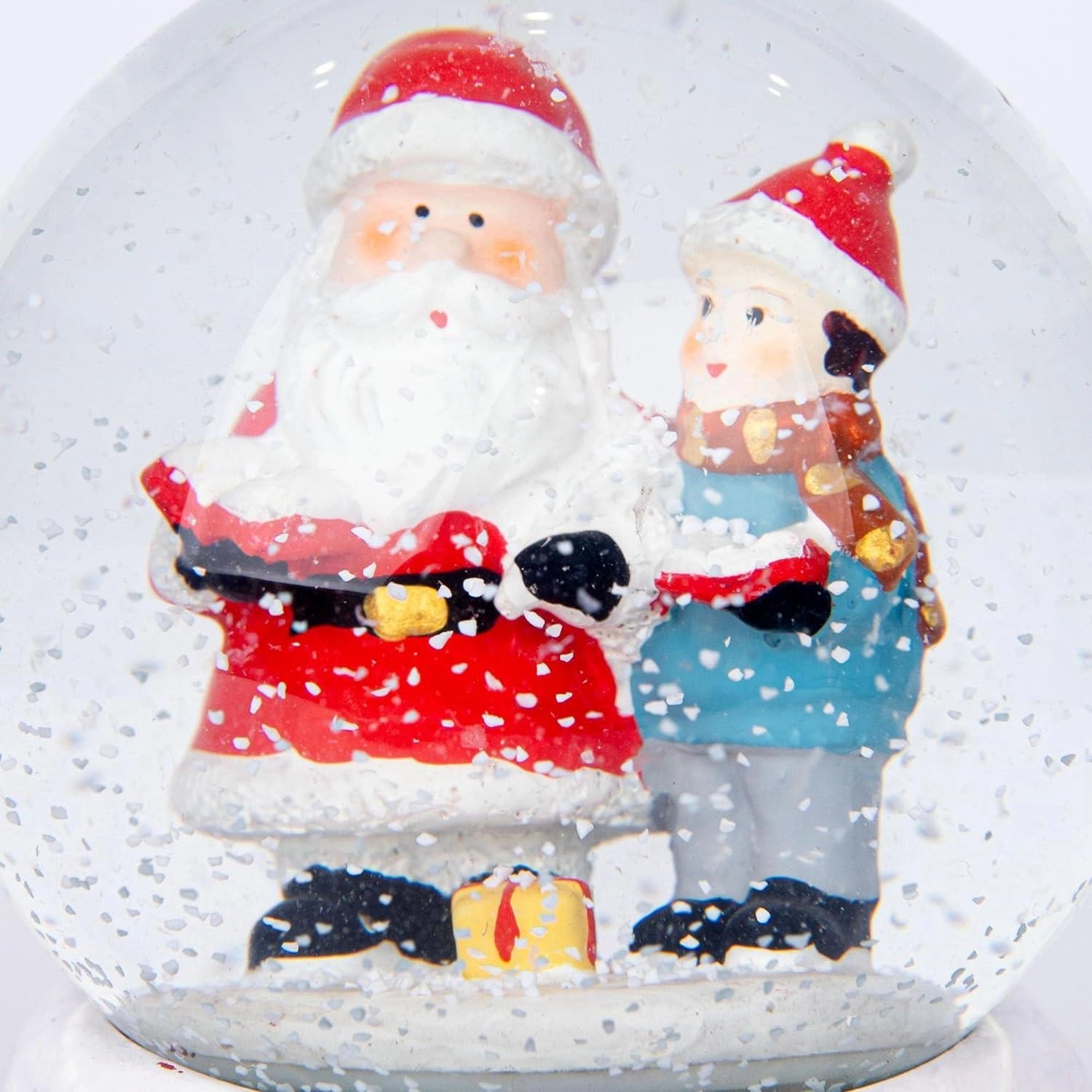 Musical Snow Globe Christmas Santa Red House 15cm Tabletop Xmas Window Decor