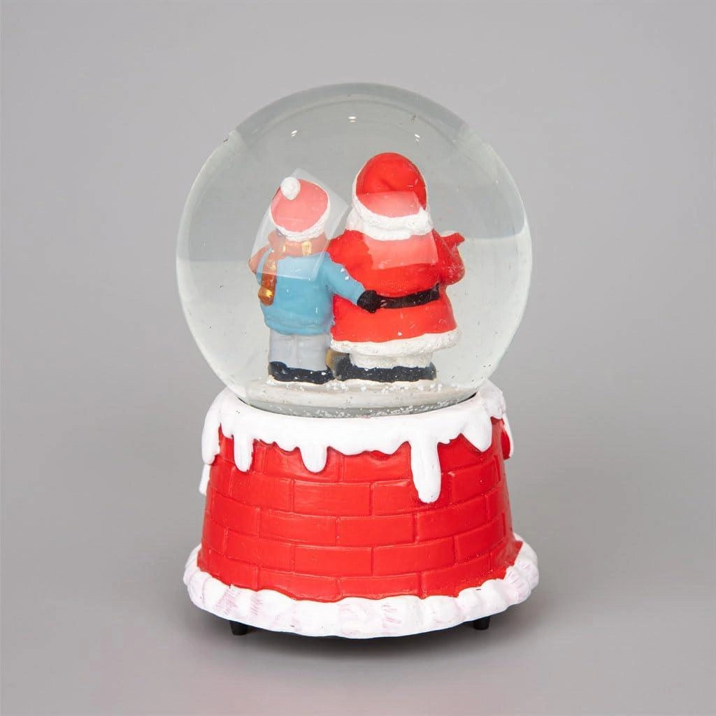 Musical Snow Globe Christmas Santa Red House 15cm Tabletop Xmas Window Decor