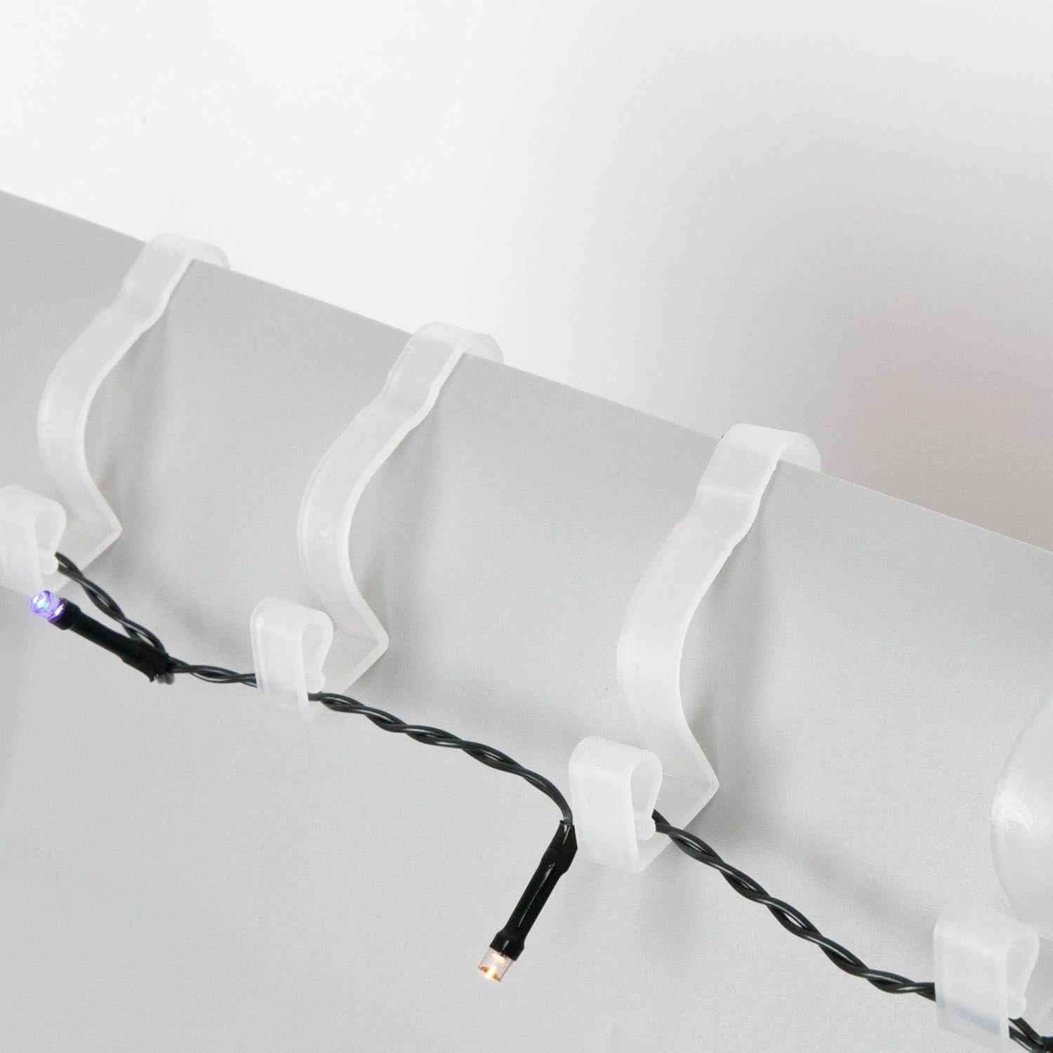 Large Gutter Hooks Christmas Rope String Light Hanger Clear Plastic Clips 32pcs