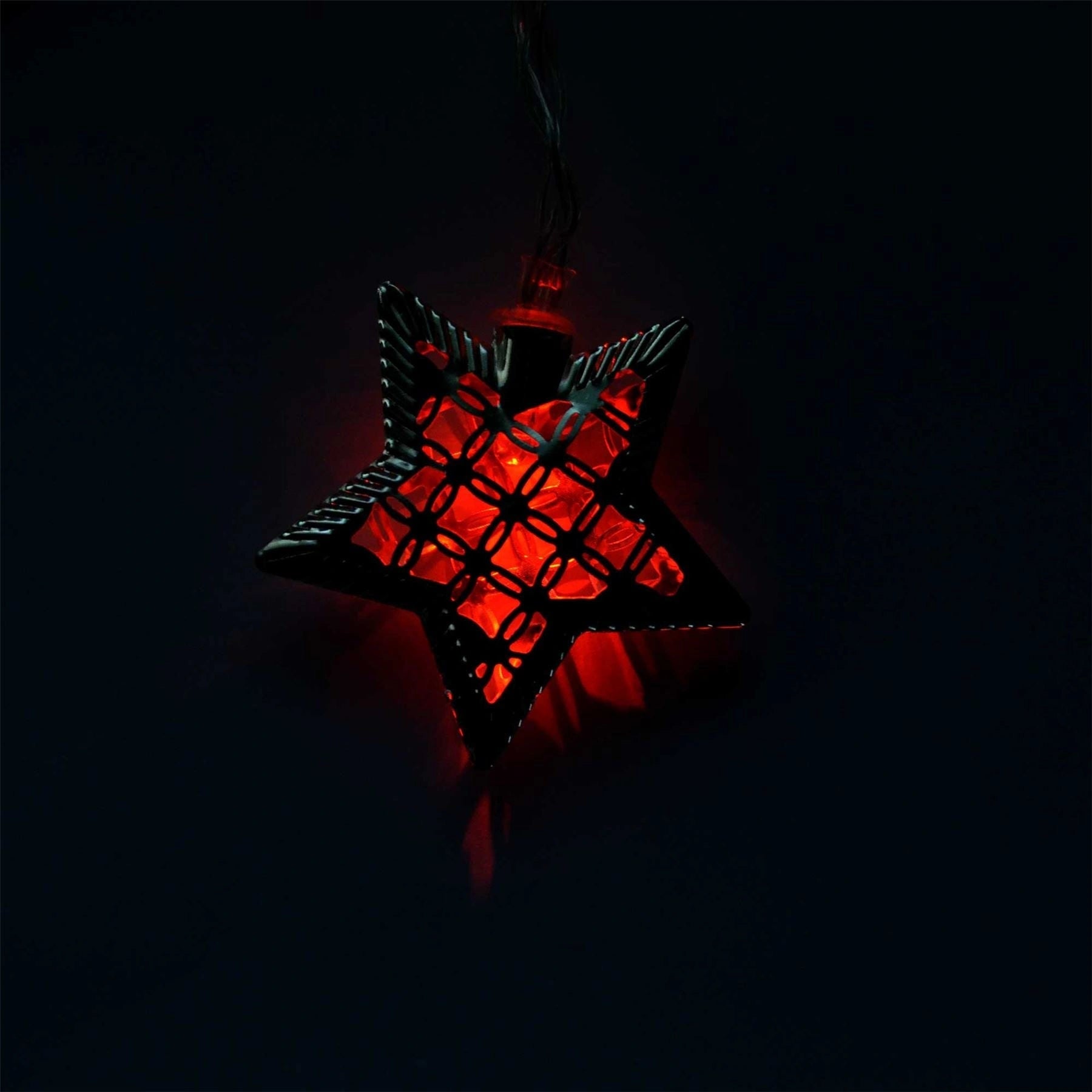 LED Christmas Silver Star Fairy Lights Mix Colour 20 Bulbs Stars Xmas Home Party