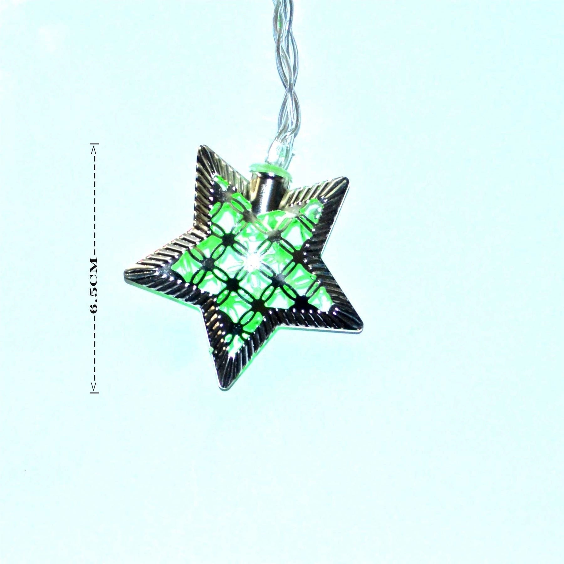 LED Christmas Silver Star Fairy Lights Mix Colour 20 Bulbs Stars Xmas Home Party